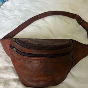 Classic Brown Leather Men's Waist Bag / Fanny Pack